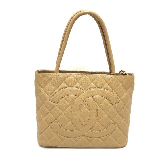 CHANEL A01804 CC CC Mark Reissue Tote Bag Caviar Leather Beige - Picture 1 of 16